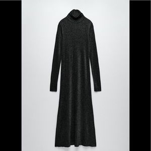 [BUNDLE 2/$15]  Zara Metallic Knit Turtlneck Dress